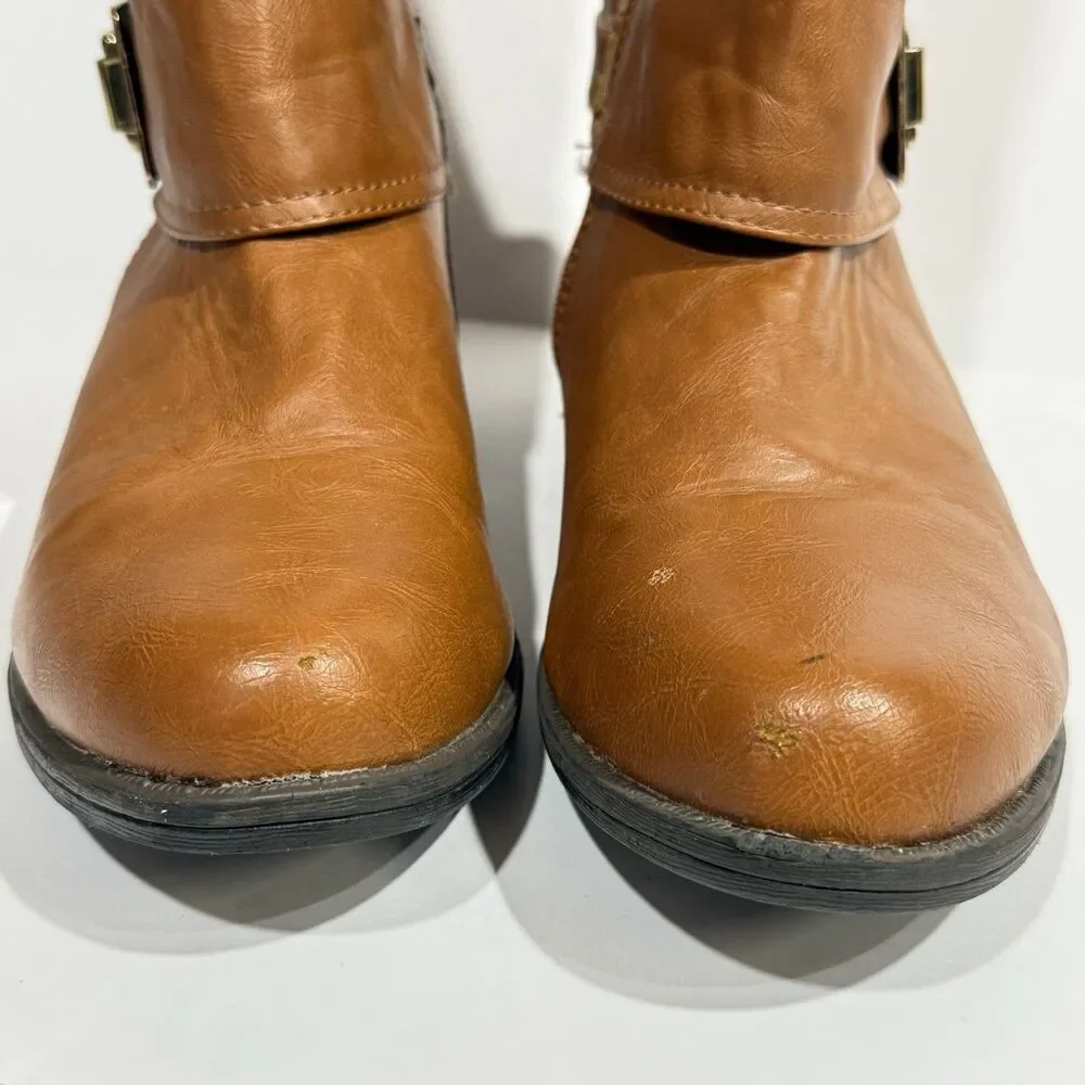 Women’s Montana-49 Brown Knee High Boots Size 8 Buckle Zip Riding Style